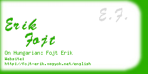 erik fojt business card